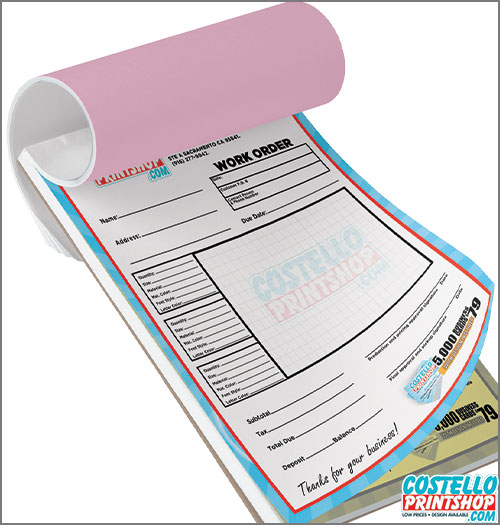 Custom Receipt Forms with wraparound cover