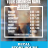 Store Hours Decal